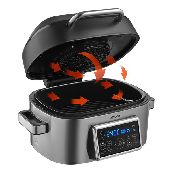 Vita Φριτέζα - Ψηστιέρα πολλαπλών λειτουργιών Sencor SBG 8900SS Inox / Μαύρο 6lt 1660W 