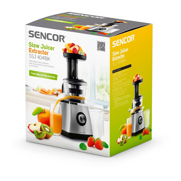 Αποχυμωτής αργής σύνθλιψης Sencor SSJ 4041BK Inox / Μαύρο 400W 