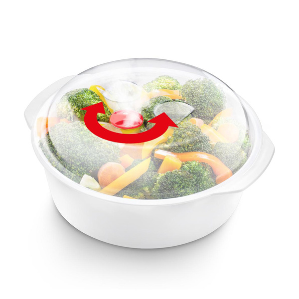 Ατμομάγειρας για φούρνο μικροκυμάτων πλαστικό Lamart Λευκό 22 εκ. LT7015 