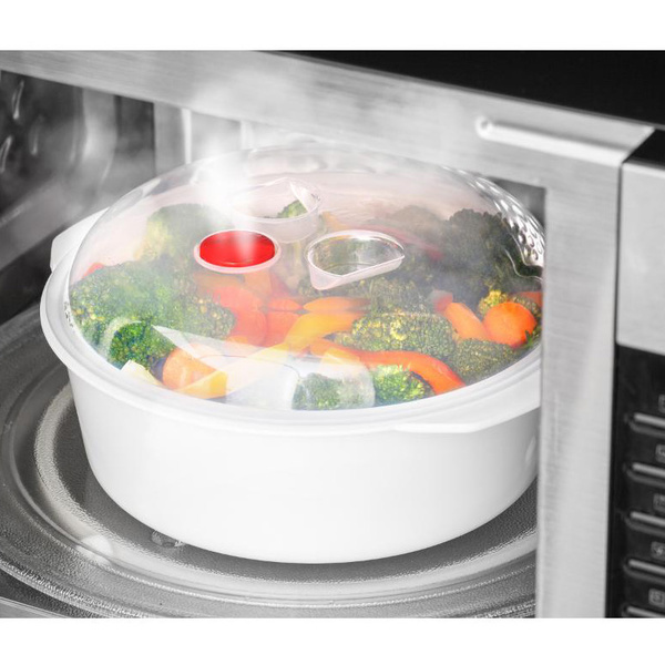 Ατμομάγειρας για φούρνο μικροκυμάτων πλαστικό Lamart Λευκό 22 εκ. LT7015 