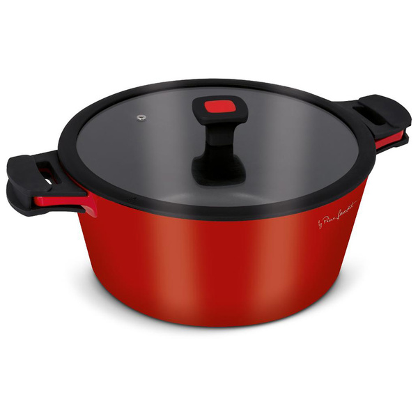 Casserole with lid 6 lt die cast aluminum Lamart Red 28 cm LT1172 
