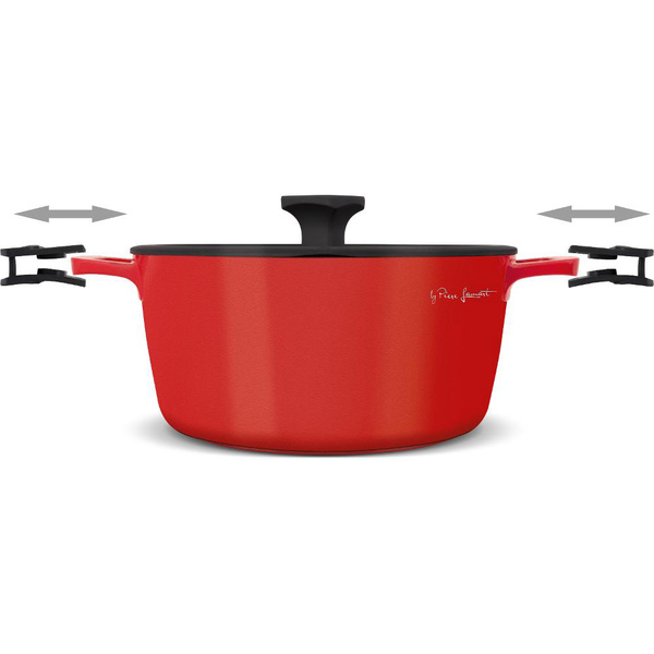 Casserole with lid 6 lt die cast aluminum Lamart Red 28 cm LT1172 