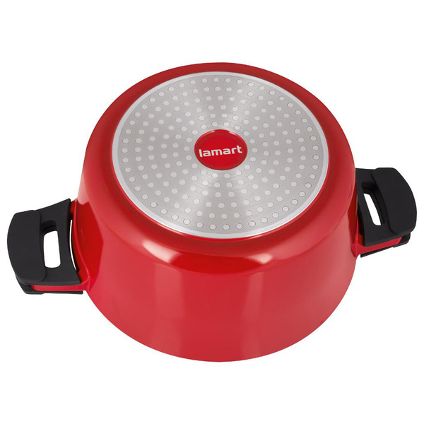 Casserole with lid 6 lt die cast aluminum Lamart Red 28 cm LT1172 