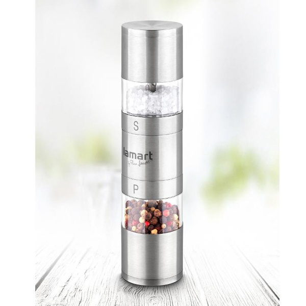 Μύλος μπαχαρικών 2x40 ml ατσάλι / ακρυλικό Lamart  4,5x18,5 εκ. LT7013 