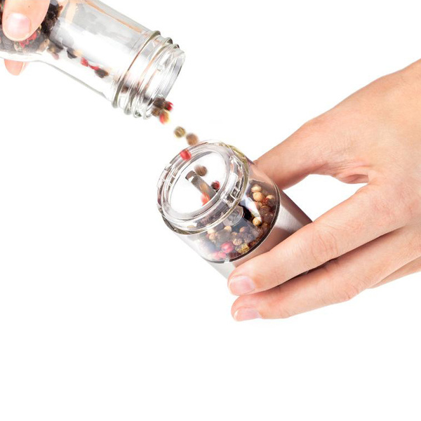 Μύλος μπαχαρικών 2x40 ml ατσάλι / ακρυλικό Lamart  4,5x18,5 εκ. LT7013 