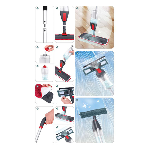 Σφουγγαρίστρα με δοχείο ψεκασμού 600 ml  Lamart  120 εκ. LT8027 