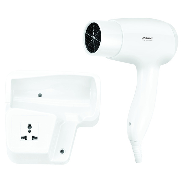 Σεσουάρ PRHD-50060 Primo Ξενοδοχειακού τύπου 1500W με έξτρα πρίζα Λευκό 