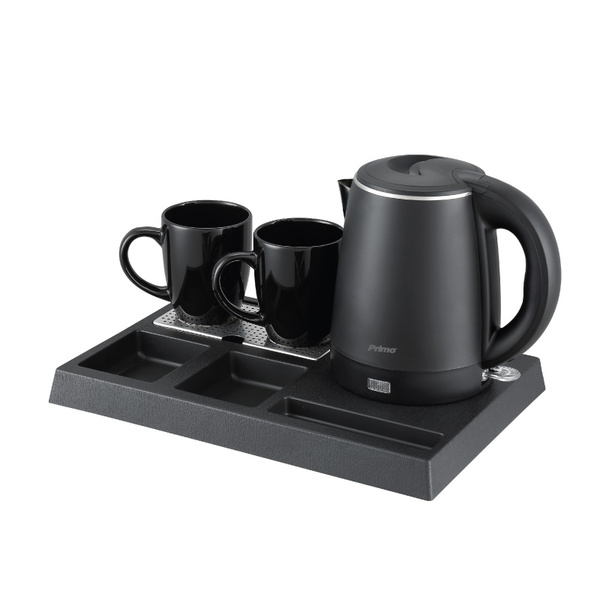 Hotel welcome set PRWT-50050 Primo 1.0L 1300W with stainless steel Cool touch boiler Black 