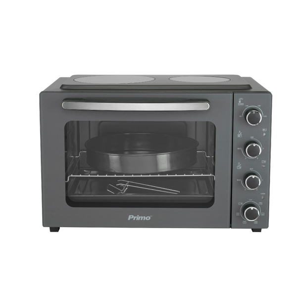 Countertop oven PREO-40456 with 2 ceramic hobs 50L with air & glass door Charcoal 1800W 