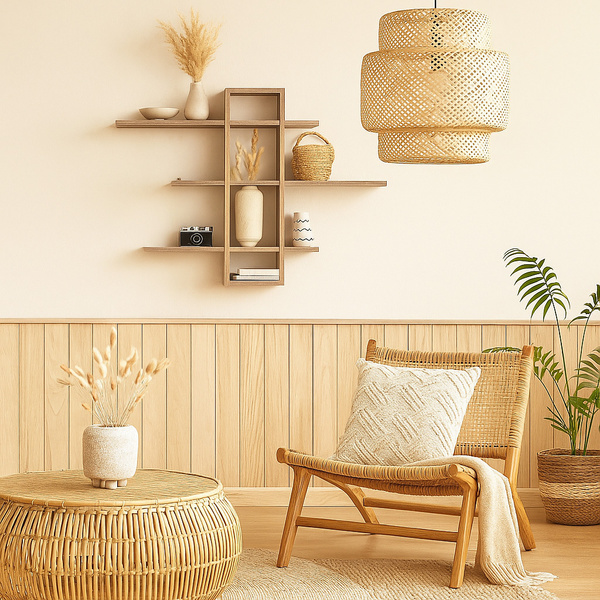 Ραφιέρα τοίχου TNS καφέ-γκρι 70x9x60 εκ. 33-950-2350 