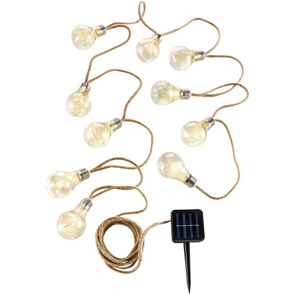 Solar rope light with 10 lamps 3 m 50 LED warm white 