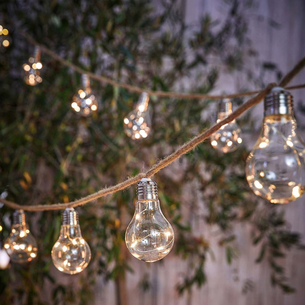 Solar rope light with 10 lamps 3 m 50 LED warm white 