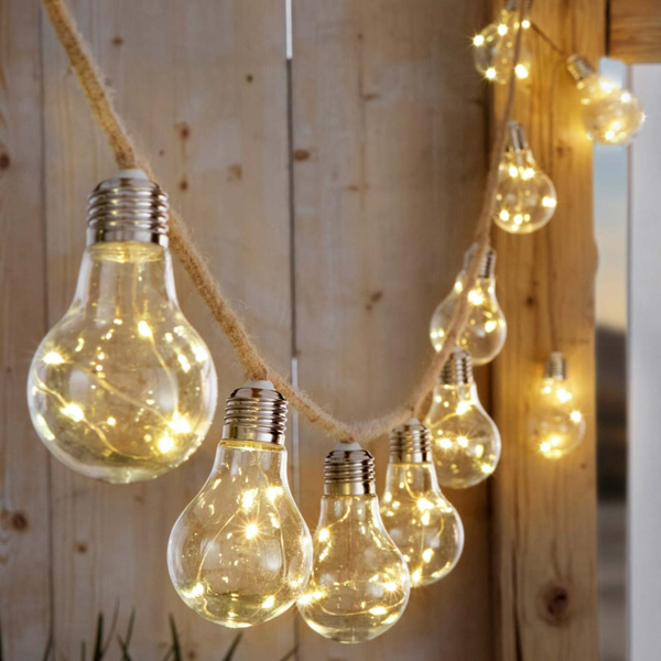 Solar rope light with 10 lamps 3 m 50 LED warm white 