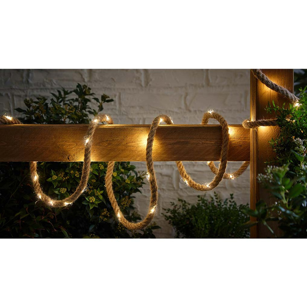 Ηλιακή φωτεινή αλυσίδα σκοινί 4 μ. 50 LED θερμό λευκό 