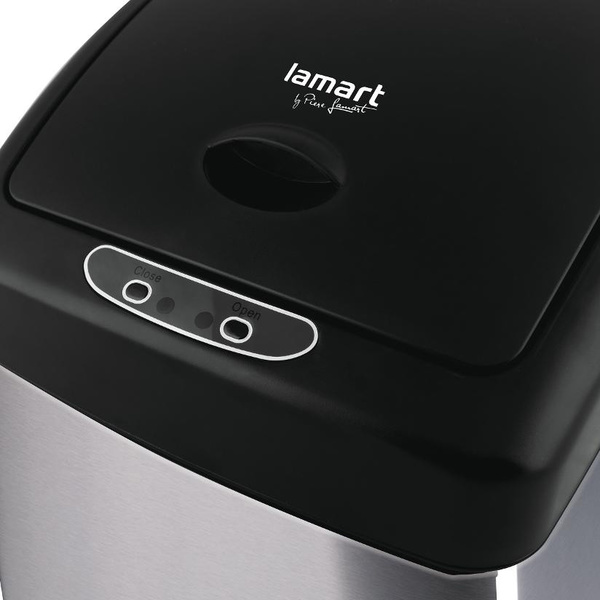 Κάδος απορριμμάτων 45 lt με αισθητήρα Lamart ατσάλι μαύρο-ασημί LT8049 