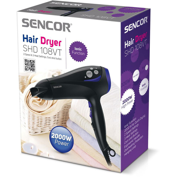 Hair dryer Sencor SHD 108VT Black 2000W 