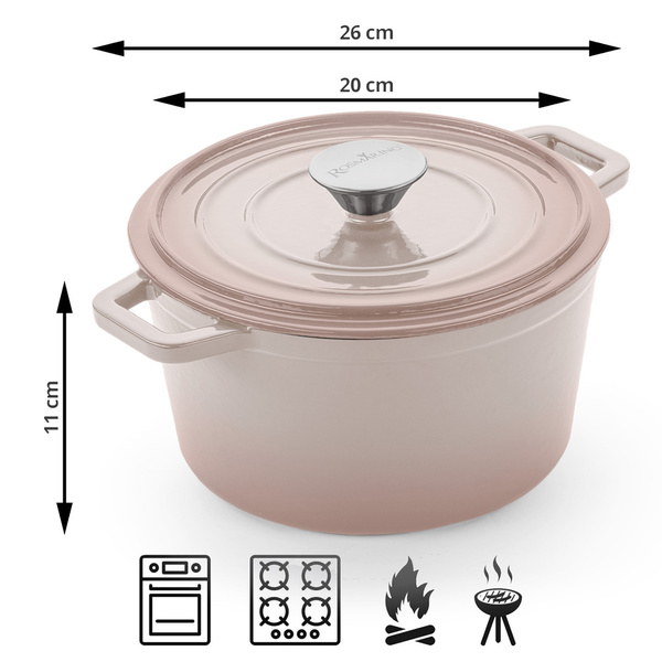 Μαντεμένια κατσαρόλα με καπάκι Blacksmith 20x10 εκ. ροζέ 