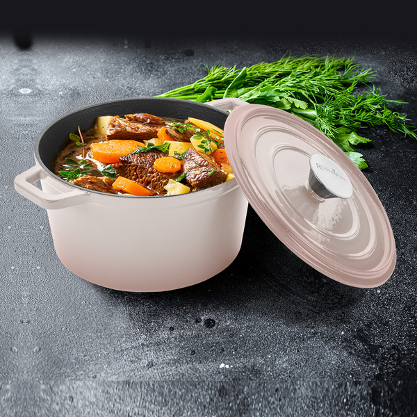 Μαντεμένια κατσαρόλα με καπάκι Blacksmith 20x10 εκ. ροζέ 