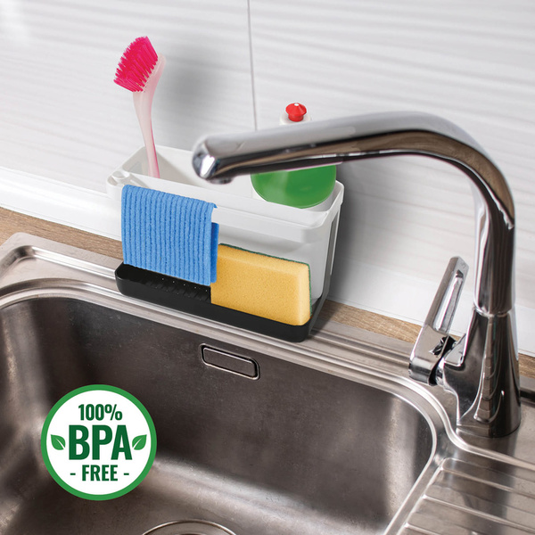 Οργανωτής νεροχύτη λευκό - μαύρο 22x13x11 εκ. 