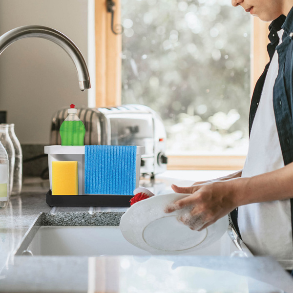 Οργανωτής νεροχύτη λευκό - μαύρο 22x13x11 εκ. 