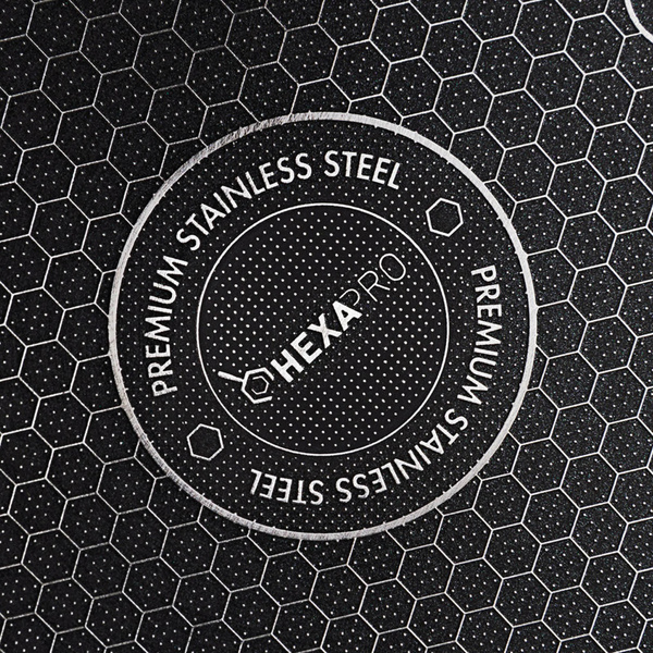 Αντικολλητική κατσαρόλα ασημί με γυάλινο καπάκι Rosmarino HexaPro 28 εκ. 