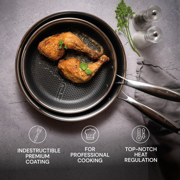 Αντικολλητικό τηγάνι Rosmarino HexaPro ασημί 20x3.5 εκ. 