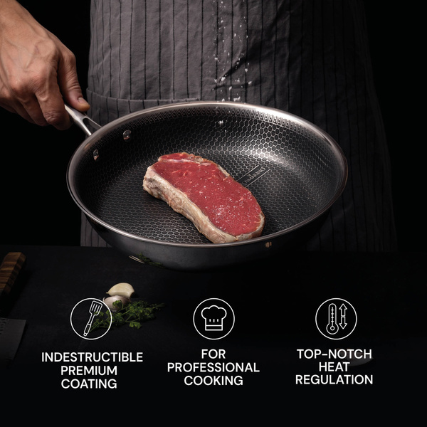 Non stick frypan Rosmarino HexaPro silver 28x4 cm 