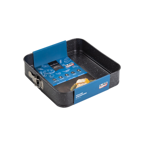 Τετράγωνη αντικολλητική φόρμα με τσέρκι Rosmarino BakerPro 28x6 εκ. Γκρι 