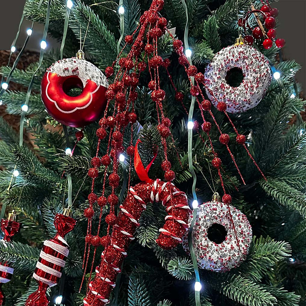 Φτέρη με μπίλιες 73 εκ. Κόκκινη 