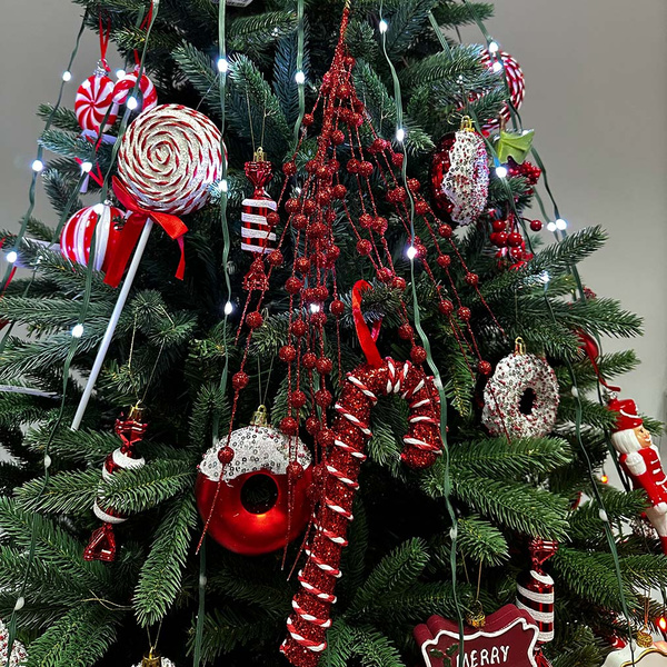 Φτέρη με μπίλιες 73 εκ. Κόκκινη 