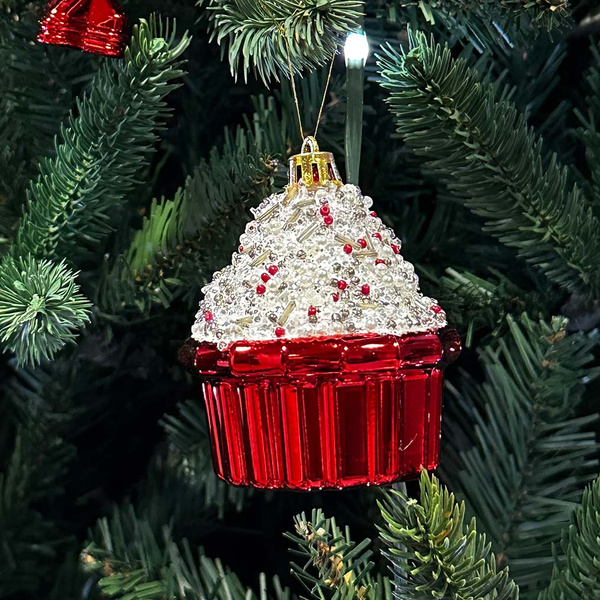 Κρεμαστά Cupcakes κόκκινο / λευκό 6 τεμ. 