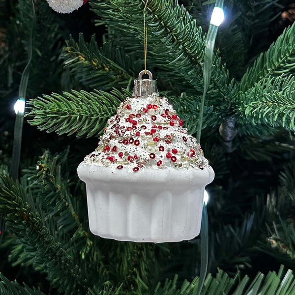 Κρεμαστά Cupcakes κόκκινο / λευκό 6 τεμ. 