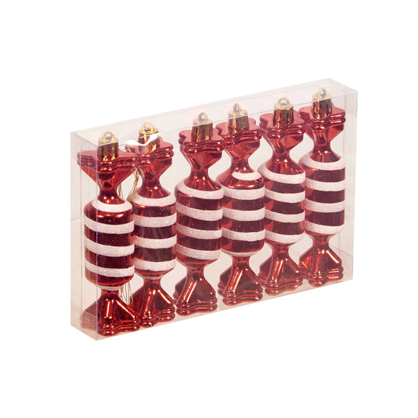 Κρεμαστές καραμελίτσες κόκκινο / λευκό 12 εκ. 6 τεμ. 