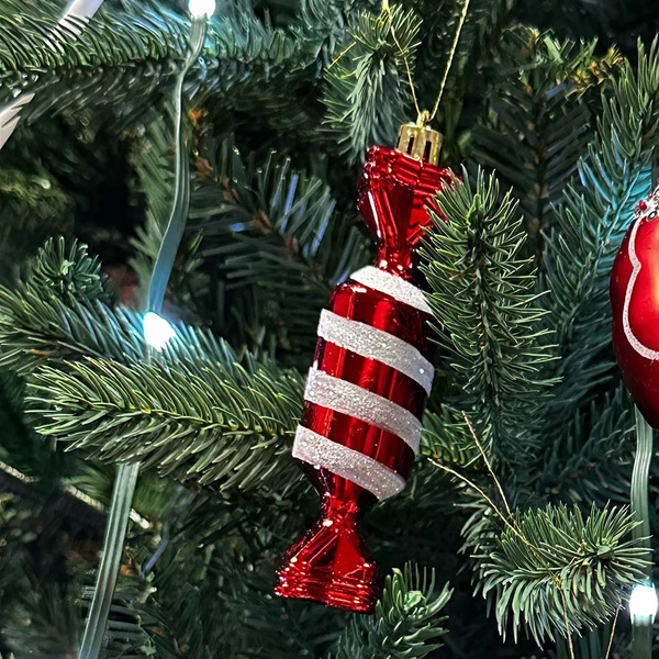 Κρεμαστές καραμελίτσες κόκκινο / λευκό 12 εκ. 6 τεμ. 