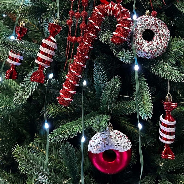 Κρεμαστές καραμελίτσες κόκκινο / λευκό 12 εκ. 6 τεμ. 