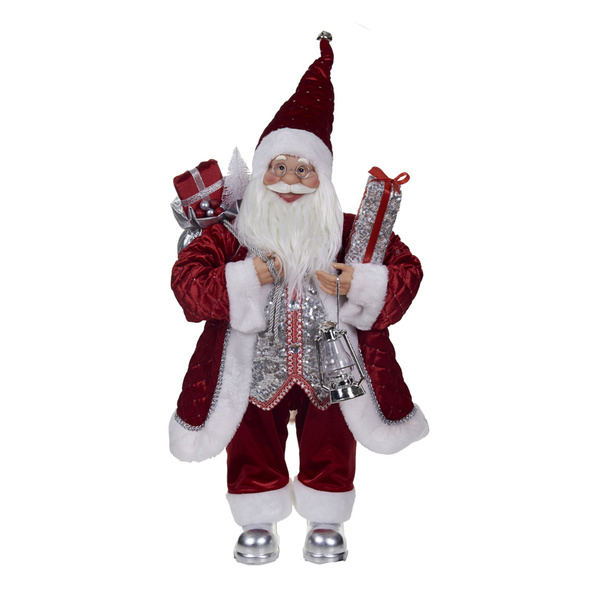 Διακοσμητικός Αγιος Βασίλης Κόκκινο - ασημί 30 εκ. 