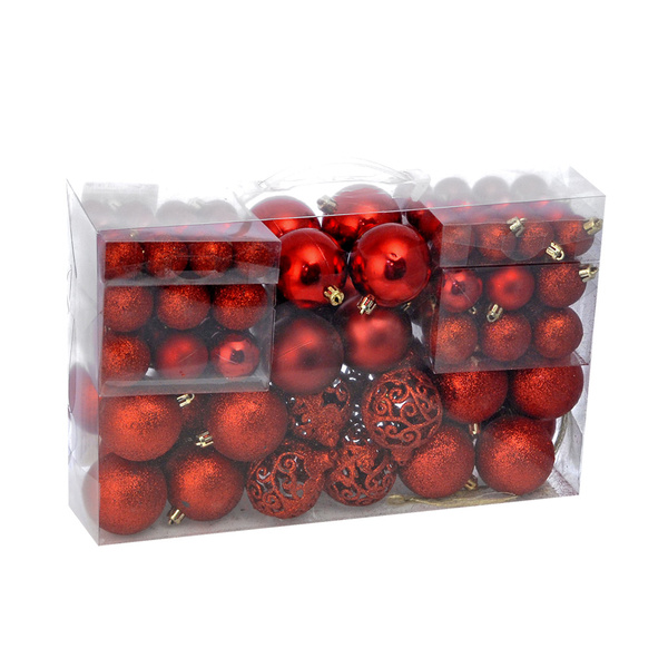 Πλαστική μπάλα σε 4 μεγέθη Κόκκινο σετ 100 τεμ. 