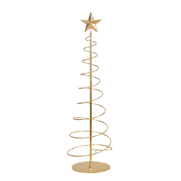 Μεταλλικό επιτραπέζιο δέντρο με φως χρυσαφί 18x60x15 εκ. 