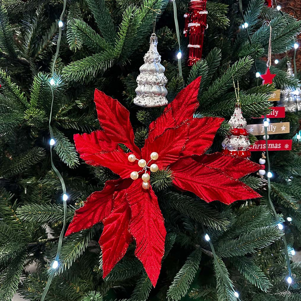 Λουλούδι αλεξανδρινό πικ με κλιπ 27 εκ. Κόκκινο 