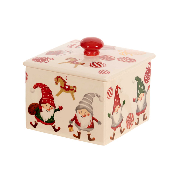 Ceramic cookie jar Santa Clauss 20x20x8 cm red - cream 