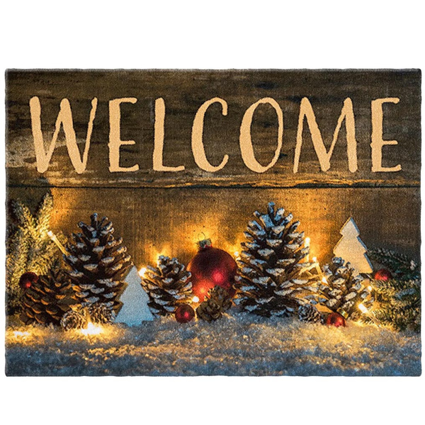 Front door mat with Christmas pattern 39x58 cm. 