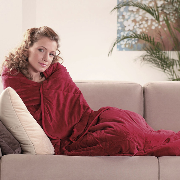 Απαλή κουβέρτα 4-σε-1 140x200 εκ. μπλε 