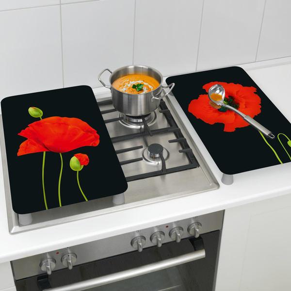 Γυάλινα καλύμματα εστίας Poppy 2 τεμ. γυαλί 30x52 εκ. 2521505500 