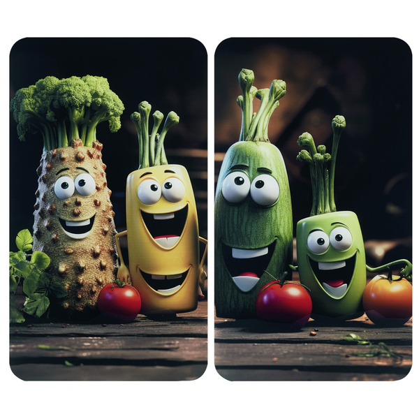 Universal glass covers Funny Vegetables 2 pcs glass 30x52 cm 2521542500 