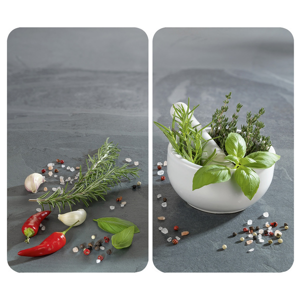 Γυάλινα καλύμματα εστίας Herb Kitchen 2 τεμ. γυαλί 30x52 εκ. 2521533500 