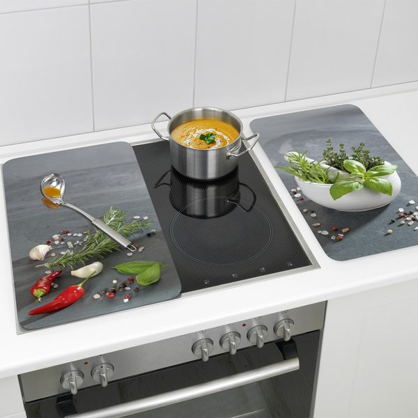 Γυάλινα καλύμματα εστίας Herb Kitchen 2 τεμ. γυαλί 30x52 εκ. 2521533500 