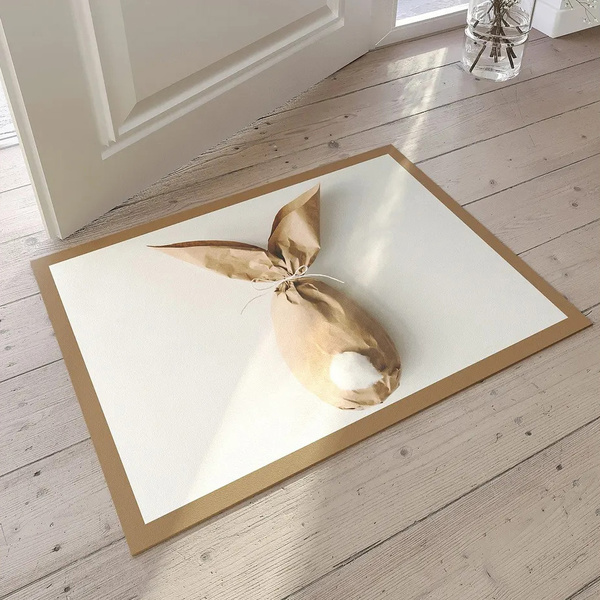 Πατάκι εισόδου με πασχαλινό σχέδιο μπεζ 38x59 εκ. 