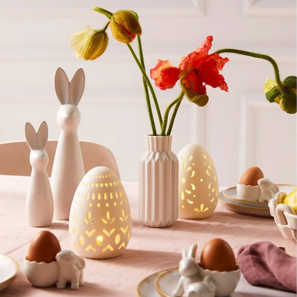 Ceramic vase Pleats white 15x7 cm 