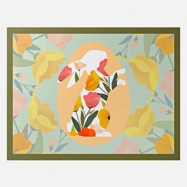 Πατάκι εισόδου με πασχαλινό μοτίβο πολύχρωμο 38x59 εκ. 