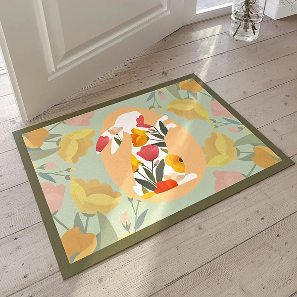 Πατάκι εισόδου με πασχαλινό μοτίβο πολύχρωμο 38x59 εκ. 